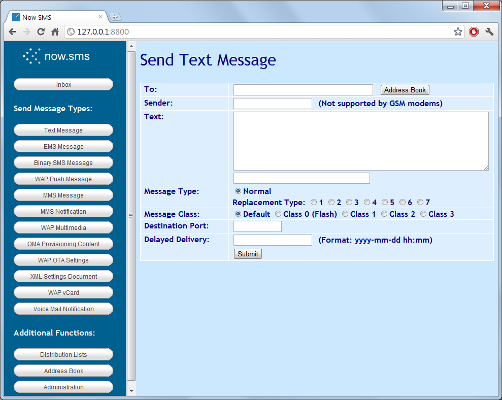send sms from pc w